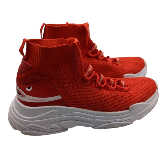 Basso Exclusive Shark Red Mens Sneakers Limited Edition Size 12  Mint! - Picture 1 of 9